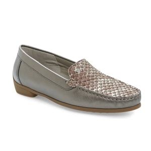 NEW‎ Ara Barb Flat Loafer Snake Print Leather 6.5